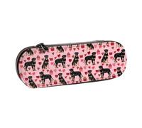 Hnnkloy Étui à Crayons en Cuir, Organisateur pour Le Rangement de la Papeterie, Rottweiler Valentines Dog Love Best Dogs Rottweilers