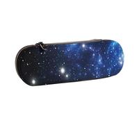Hnnkloy Étui à Crayons en Cuir pour Le Rangement de la Papeterie, Constellation, Espace Extra-atmosphérique, nébuleuse, amas d'étoiles, thème Astronomie Galaxie mystère Bleu Noir