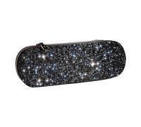 Hnnkloy Étui à Crayons en Cuir pour Le Rangement de la Papeterie, Motif Galaxie à Paillettes imprimées, Pas de Vraies Paillettes