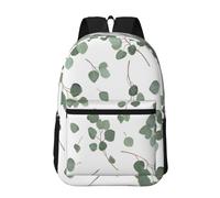 Hnnkloy Eucalyptus dollar d'argent vert,Sac à dos de 17 pouces avec poches, sac à dos décontracté pour la journée, résistant à l'eau, sac d'école