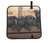 Hnnkloy Famille Affenpinscher Chiots Chiens Noirs Singe,Tapis de siège Pliable, Tapis de siège en Tissu Oxford, Coussin de siège Portable pour l'extérieur