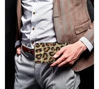Hnnkloy Fausse Fourrure léopard à Pois Marron,Portefeuille en Cuir PU Grande capacité pour Hommes et Femmes