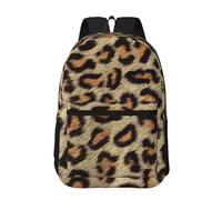 Hnnkloy Fausse fourrure léopard à taches brunes,Sac à dos de 17 pouces avec poches, sac à dos décontracté pour la journée, résistant à l'eau, sac d'école