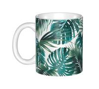 Hnnkloy Feuille de palmier de la jungle tropicale,Mug en céramique, grande tasse à café de 330 ml, idéale pour la cuisine, les restaurants