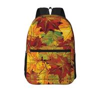 Hnnkloy Feuilles d'automne imprimées,Sac à dos de 17 pouces avec poches, sac à dos décontracté pour la journée, résistant à l'eau, sac d'école