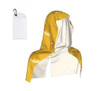 Hnnkloy Feuilles de Ginkgo, Motif Floral sur Fond Jaune Ocre, Serviette à Capuche Cool Sensation, idéale pour Le Sport, la Salle de Gym, Le Camping et la Course à Pied.
