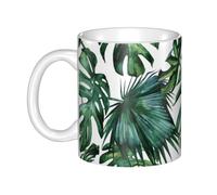 Hnnkloy Feuilles de palmier florissantes,Mug en céramique, grande tasse à café de 330 ml, idéale pour la cuisine, les restaurants