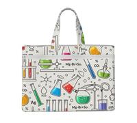 Hnnkloy Fiole chimique et tube à essai,Sac à documents en toile avec fermeture éclair, sac fourre-tout, porte-documents pour l'école et le bureau