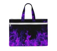 Hnnkloy Flamme violette,Sac à documents en toile avec fermeture éclair, sac fourre-tout, porte-documents pour l'école et le bureau