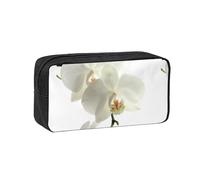 Hnnkloy Fleurs Blanches, orchidées, élégantes, Modernes et Tendance.,Trousse à Crayons Grande capacité, Pochette Portable pour stylos, Sac de Papeterie pour l'école et Le Bureau