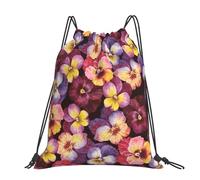 Hnnkloy Fleurs de pensées à l'aquarelle,Sac à dos à cordon unisexe, sac de sport, sac de gym, sac à dos décontracté.