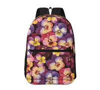 Hnnkloy Fleurs de pensées à l'aquarelle,Sac à dos de 17 pouces avec poches, sac à dos décontracté pour la journée, résistant à l'eau, sac d'école