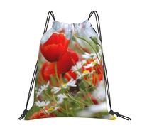 Hnnkloy Fleurs des prés et des marguerites,Sac à dos à cordon unisexe, sac de sport, sac de gym, sac à dos décontracté.