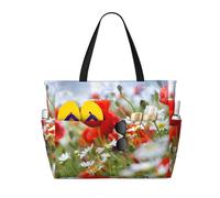 Hnnkloy Fleurs des prés et marguerites,Sac de plage grande capacité, sac bandoulière de voyage pour femme - Sac fourre-tout imperméable
