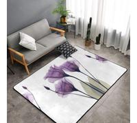 Hnnkloy Fleurs d'espoir Violettes Lavande, Tapis de Sol antidérapant de Grande Taille pour Salon et Chambre, 150 x 100 cm.