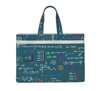 Hnnkloy Formule mathématique imprimée,Sac à documents en toile avec fermeture éclair, sac fourre-tout, porte-documents pour l'école et le bureau