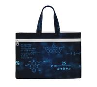 Hnnkloy Formules de physique mathématique et de chimie brillantes,Sac à documents en toile avec fermeture éclair, sac fourre-tout, porte-documents pour l'école et le bureau