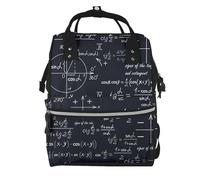 Hnnkloy Formules mathématiques sans couture avec des formes géométriques,Sac à dos momie grande capacité, sac à langer, sac de voyage pour les activités de plein air