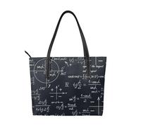 Hnnkloy Formules mathématiques sans couture avec des formes géométriques,Sac à main en cuir PU, grand cabas, sac bandoulière pour femme, idéal pour le travail et les voyages.