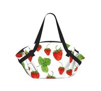 Hnnkloy Fraisiers Fruit White Print,Tapis de Camping Portable, Couverture de Pique-Nique multifonctionnelle et Pliable, utilisable comme Sac de Transport