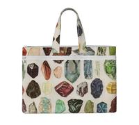 Hnnkloy Géologie vintage Pierres précieuses Cristal Minéraux,Sac à documents en toile avec fermeture éclair, sac fourre-tout, porte-documents pour l'école et le bureau
