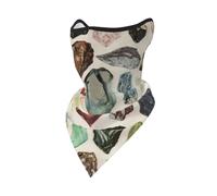 Hnnkloy Géologie vintage, pierres précieuses, cristaux et minéraux,Masque de protection souple cache-cou, demi-masque, écharpe, masque de sport