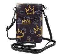Hnnkloy Gribouillage de la couronne,Pochettes pour téléphone portable pour femmes, petits sacs bandoulière - Portefeuille en cuir PU avec emplacements pour cartes de crédit