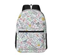 Hnnkloy Gribouillis mathématiques colorés sur une grille,Sac à dos de 17 pouces avec poches, sac à dos décontracté pour la journée, résistant à l'eau, sac d'école