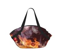 Hnnkloy Hamburger Steak Fast Food Print,Tapis de Camping Portable, Couverture de Pique-Nique multifonctionnelle et Pliable, utilisable comme Sac de Transport