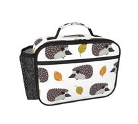 Hnnkloy Hérisson aux feuilles d'automne,Sac à lunch portable, boîte à lunch résistante, sac isotherme réutilisable