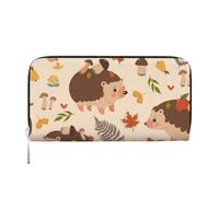 Hnnkloy Hérisson Mignon et Champignon,Portefeuille en Cuir PU Grande capacité pour Hommes et Femmes