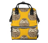 Hnnkloy Hérisson mignon,Sac à dos momie grande capacité, sac à langer, sac de voyage pour les activités de plein air