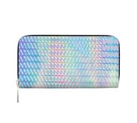Hnnkloy Hologramme de Couleur Arc-en-Ciel coloré holographique,Portefeuille en Cuir PU Grande capacité pour Hommes et Femmes