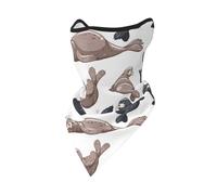 Hnnkloy Illustration de phoques et d'otaries,Masque de protection souple cache-cou, demi-masque, écharpe, masque de sport