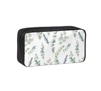 Hnnkloy Impression de brindilles de Verdure Naturelle Blanche,Trousse à Crayons Grande capacité, Pochette Portable pour stylos, Sac de Papeterie pour l'école et Le Bureau