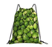 Hnnkloy Impression de choux de Bruxelles verts,Sac à dos à cordon unisexe, sac de sport, sac de gym, sac à dos décontracté.
