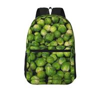 Hnnkloy Impression de choux de Bruxelles verts,Sac à dos de 17 pouces avec poches, sac à dos décontracté pour la journée, résistant à l'eau, sac d'école