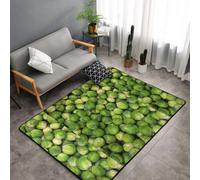Hnnkloy Impression de Choux de Bruxelles Verts, Tapis de Sol antidérapant de Grande Taille pour Salon et Chambre, 150 x 100 cm.