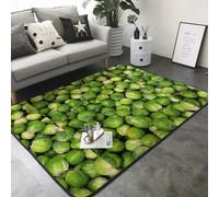 Hnnkloy Impression de Choux de Bruxelles Verts, Tapis de Sol antidérapant pour Salon et Chambre, 208 x 148 cm