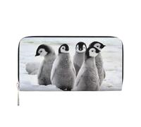 Hnnkloy Impression de Manchot Empereur,Portefeuille en Cuir PU Grande capacité pour Hommes et Femmes