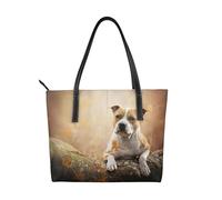 Hnnkloy Impression sur American Staffordshire Terrier,Sac à main en cuir PU, grand cabas, sac bandoulière pour femme, idéal pour le travail et les voyages.
