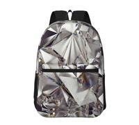 Hnnkloy Imprimé à motif de cristaux et diamants scintillants,Sac à dos de 17 pouces avec poches, sac à dos décontracté pour la journée, résistant à l'eau, sac d'école