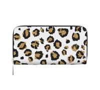 Hnnkloy Imprimé Animal léopard Noir à Paillettes dorées,Portefeuille en Cuir PU Grande capacité pour Hommes et Femmes