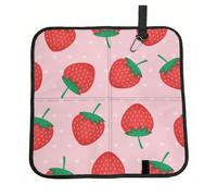 Hnnkloy Imprimé Fraise Rose Kawaii,Tapis de siège Pliable, Tapis de siège en Tissu Oxford, Coussin de siège Portable pour l'extérieur