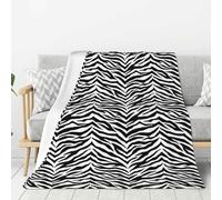 Hnnkloy Imprimé zèbre Noir et Blanc,Couverture en Flanelle Chaude et Douce pour canapé, idéale comme Couvre-lit ou Drap de lit,60"x50"