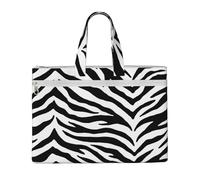 Hnnkloy Imprimé zèbre noir et blanc,Sac à documents en toile avec fermeture éclair, sac fourre-tout, porte-documents pour l'école et le bureau