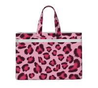 Hnnkloy Imprimé zèbre rose,Sac à documents en toile avec fermeture éclair, sac fourre-tout, porte-documents pour l'école et le bureau