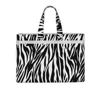 Hnnkloy Imprimé zèbre,Sac à documents en toile avec fermeture éclair, sac fourre-tout, porte-documents pour l'école et le bureau
