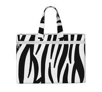 Hnnkloy Imprimé zèbre,Sac à documents en toile avec fermeture éclair, sac fourre-tout, porte-documents pour l'école et le bureau