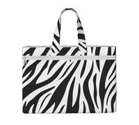 Hnnkloy Imprimé zèbre,Sac à documents en toile avec fermeture éclair, sac fourre-tout, porte-documents pour l'école et le bureau